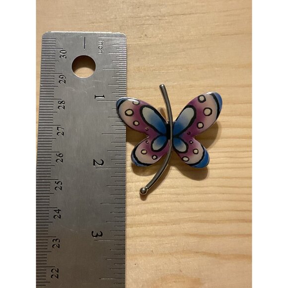 Colorful Butterfly Enamel Brooch Pin - Picture 3 of 4